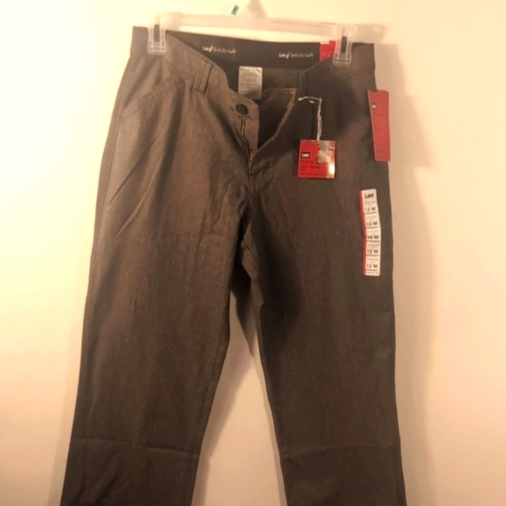Lee Trousers Brown Checkers straight legs Size 12 New with tags